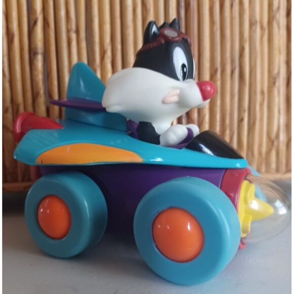 VINTAGE 1998 WARNER BROS. LOONEY TUNES SYLVESTER THE CAT PULL-BACK TOY CAR WORKS - Picture 3 of 6